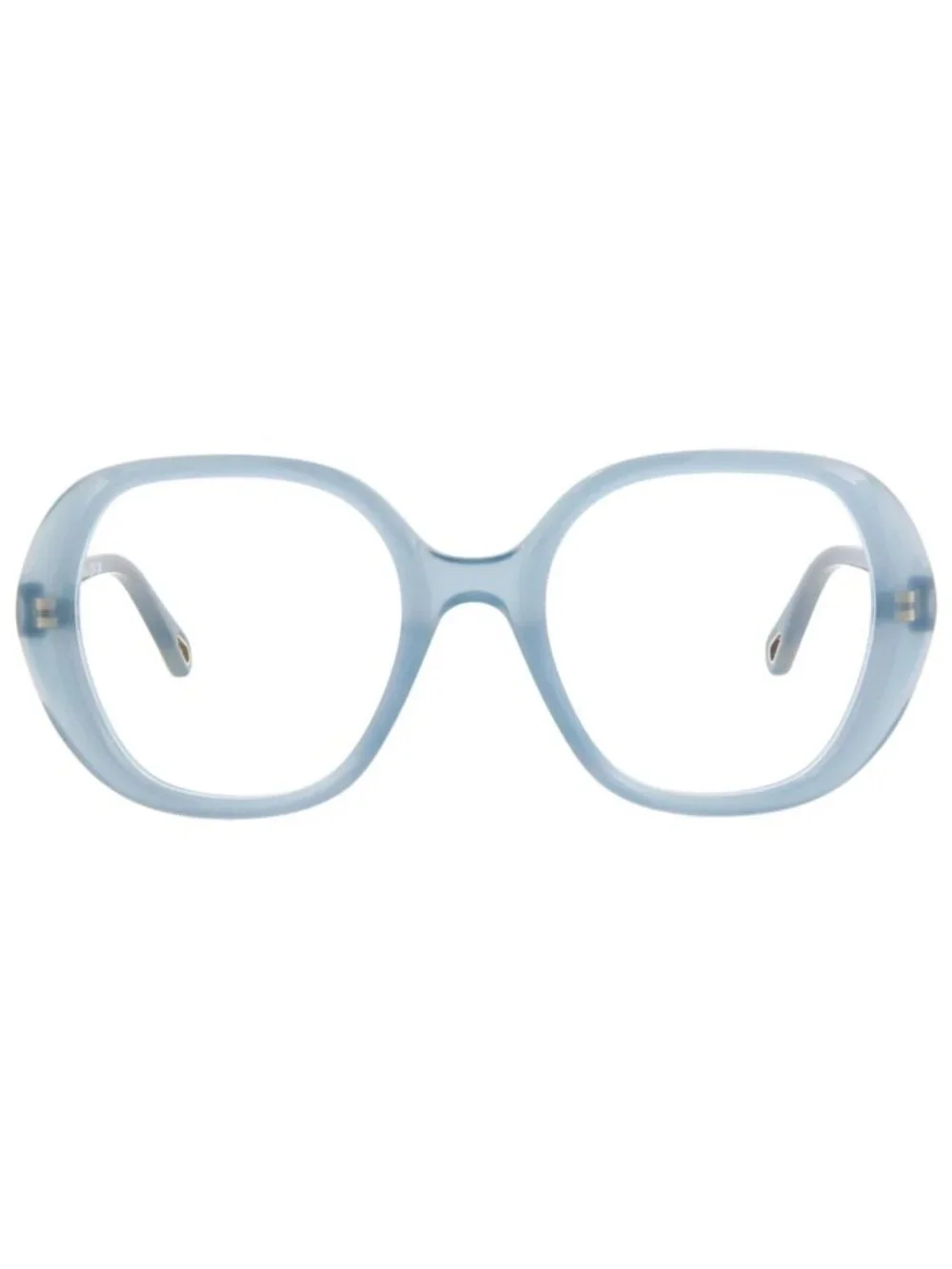 New Chloé Women's Eyeglasses Square Rectangle Bio Acetate Frame Light Blue Light